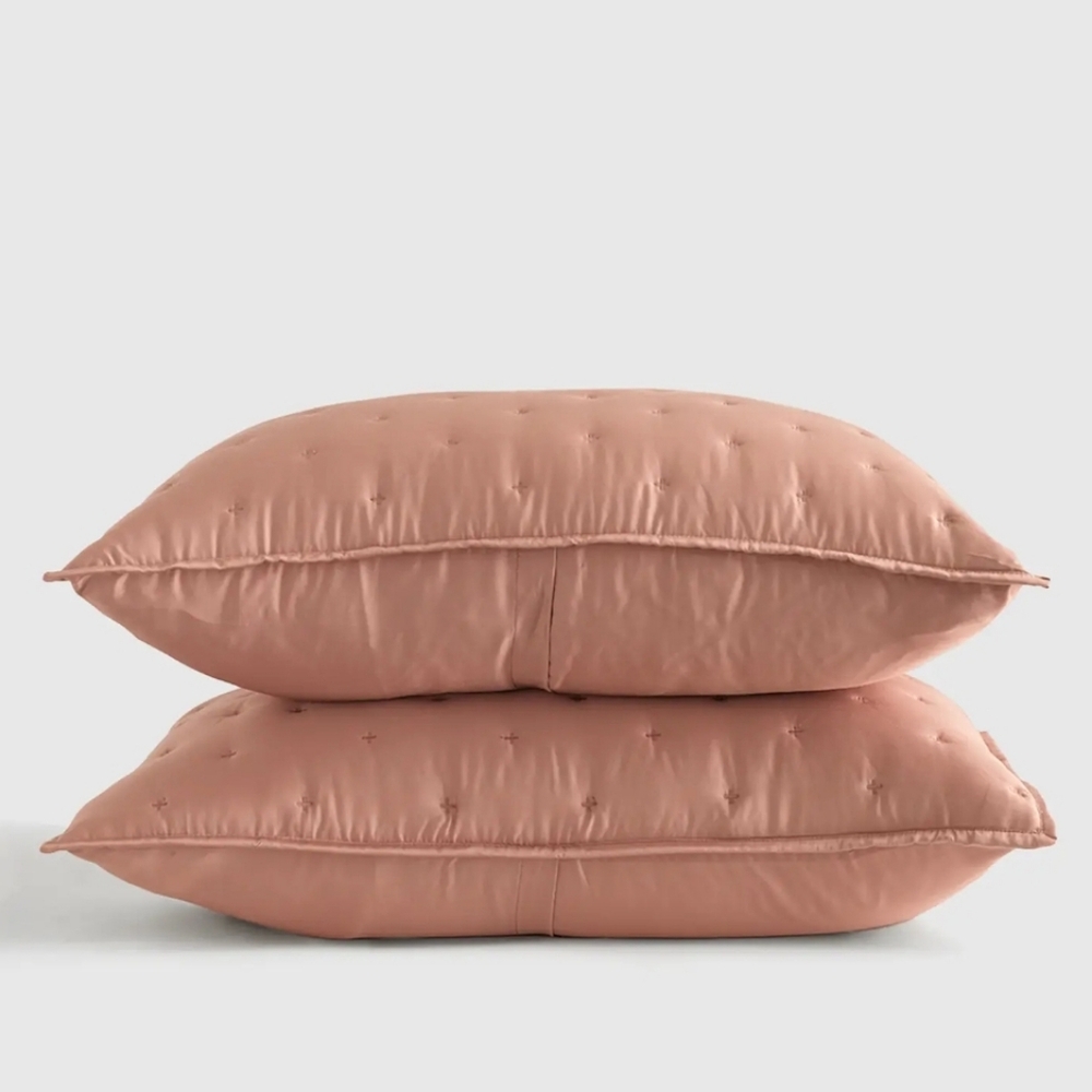 NWOT! Quince Organic Bamboo Set Of 2 Clay Shams! KING (S87)